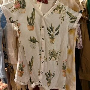 Milkbarn Romper in GUC Houseplants. BAMBOO fabric